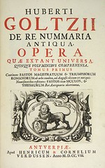 HUBERTI GOLTZII DE RE NUMMARIA ANTIQUA title page