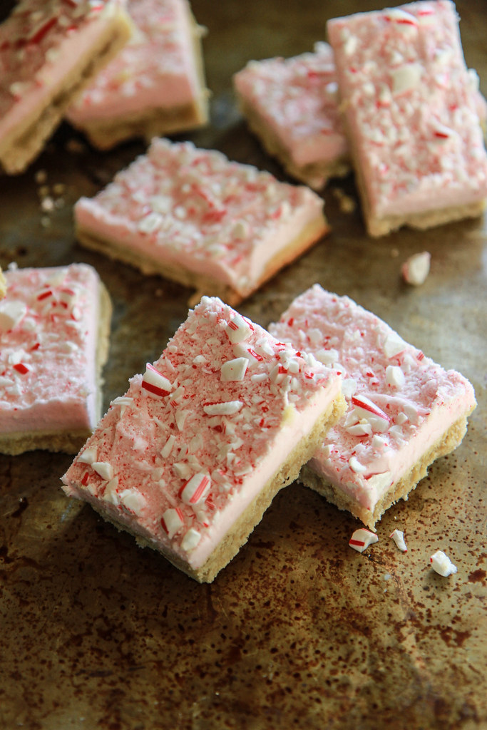 Candy Cane Sugar Cookie Bars- Vegan and Gluten Free from HeatherChristo.com