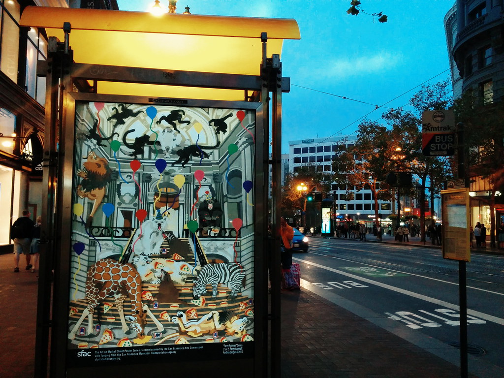 first one i get to spot in the wild: ads<art :) × market st last nite “San Francisco Beautiful presents: Muni Art” by SFBeautiful × SFAC