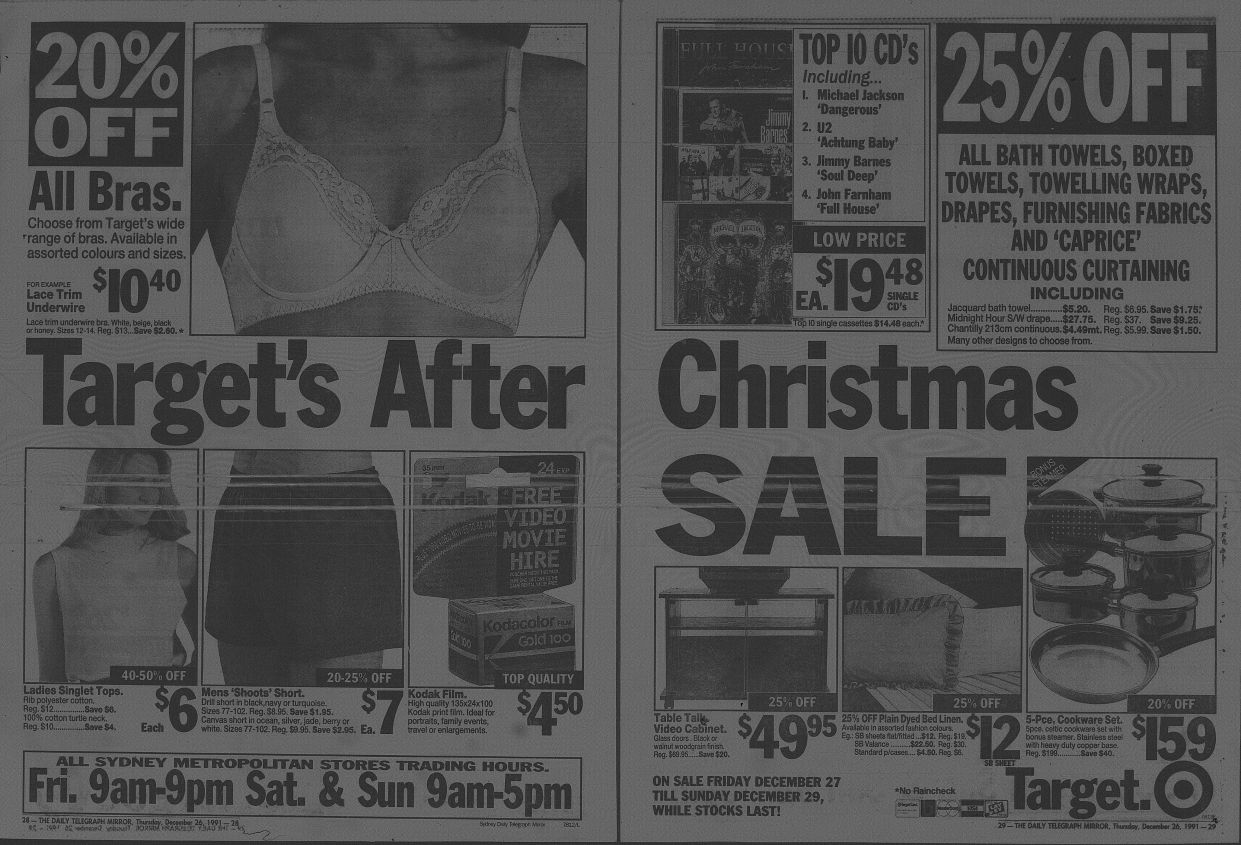 Target Ad December 26 1991 daily telegraph 28-29