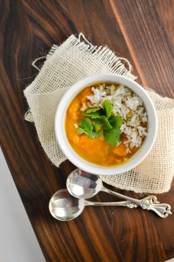 coconut butternut squash soup with rice | things i made today