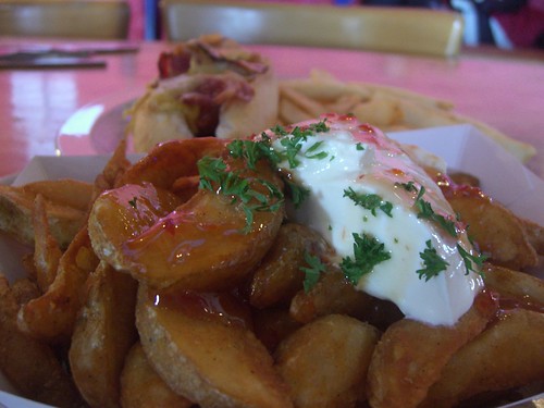 Potato Wedges with Sour Cream and Sweet Chilli Sauce - The Frying Pan Inn, Falls Creek