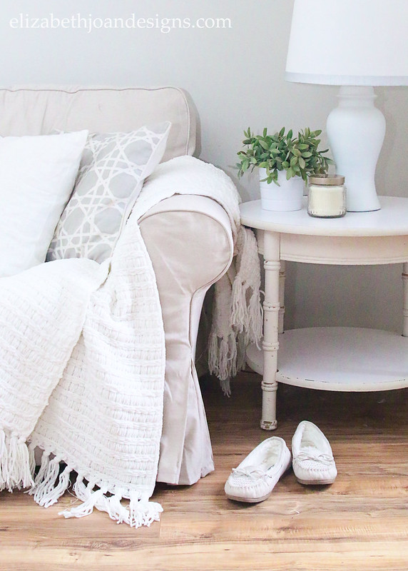Cozy Neutral Sofa Couch End Table