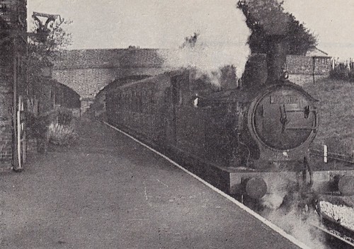 Epping - Ongar push-and-pull train at Blake Hall station, Essex - September 1957