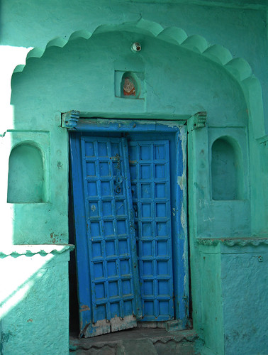 Blue door in beautiful blue Bundi, India
