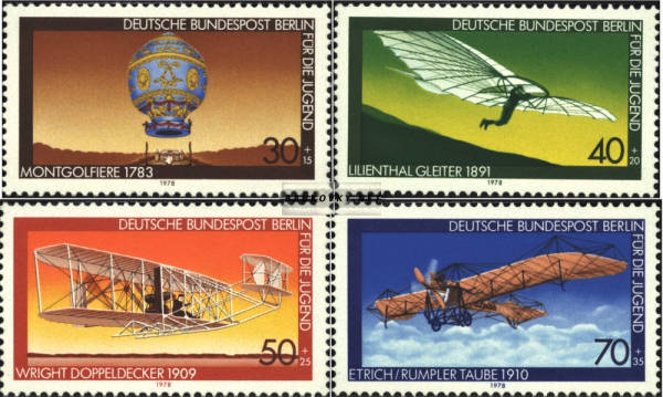 Známky Západný Berlín 1978 Počiatky letectva, razítkovaná séria