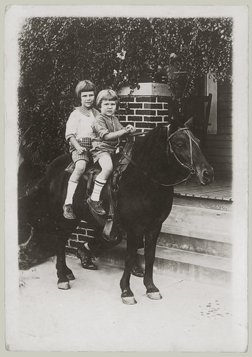 Two children on a horse