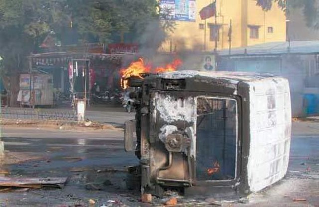 torching of police jeep