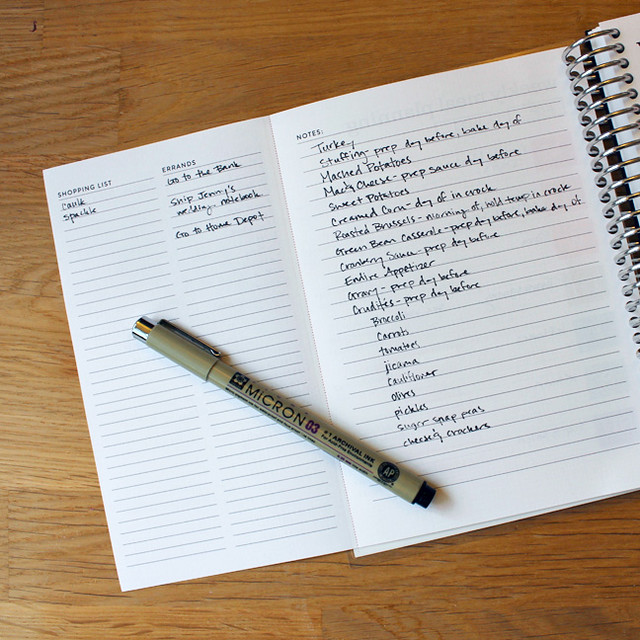 Meal Planner Review Notes & Errands