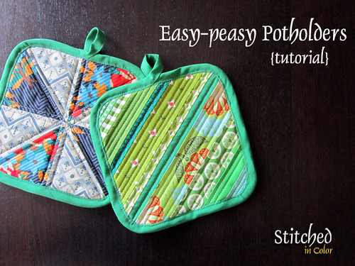 Easy Potholders tutorial with store bought binding