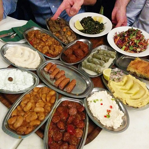 The selection of meze at dinner yesterday! We had 17 dishes between 7 of us... 😬