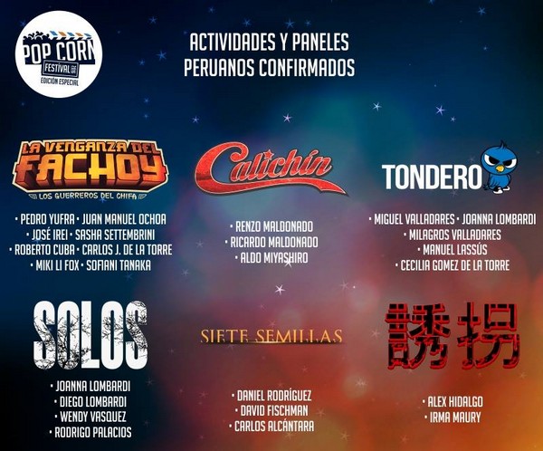 Grandes Paneles del Cine Peruano presentes en el Pop Corn Festival 2016