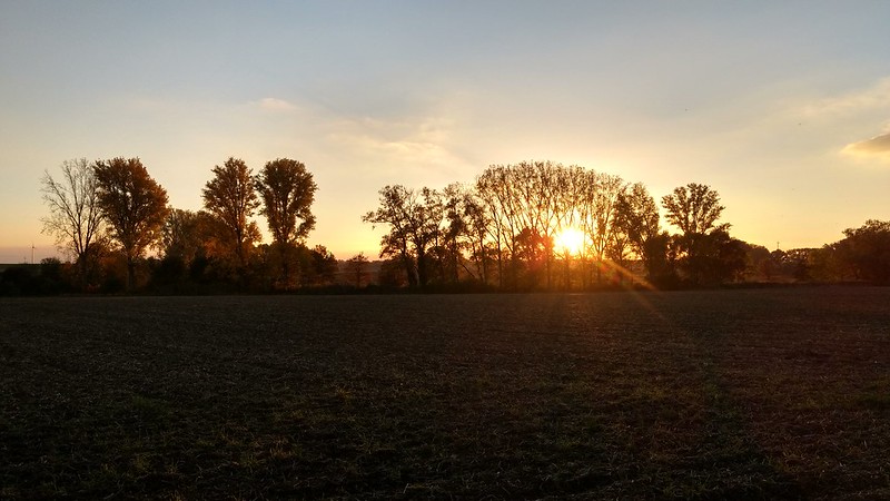 Sonnenuntergang im Selztal zwischen Wahlheimer Hof und Hahnheim