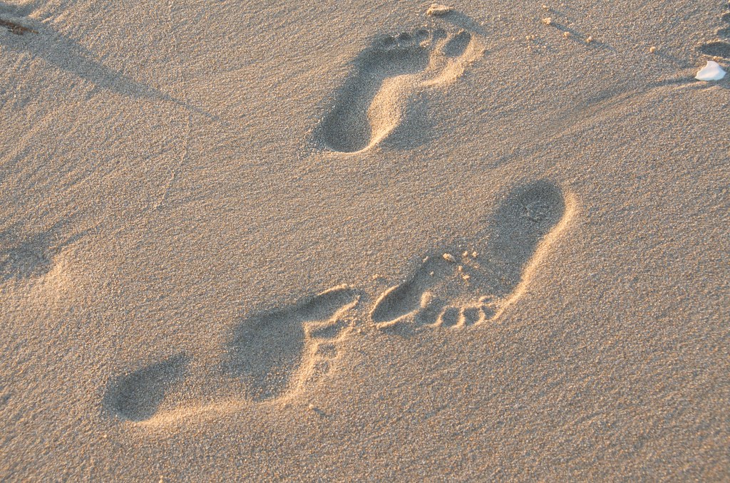 Huntington Beach Trip - Aug 2014 - Footprints in the Sand