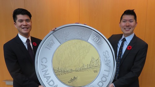 Northern Lights Toonie designers Stephen and  Timothy Hsia