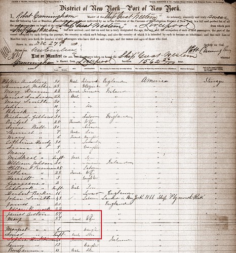 James C passenger list composite 1870 NY