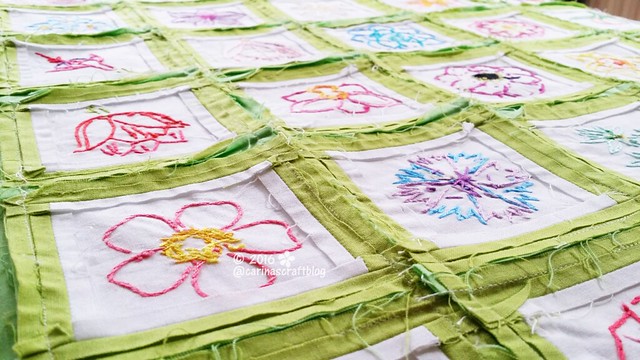 Flower embroidery wall hanging
