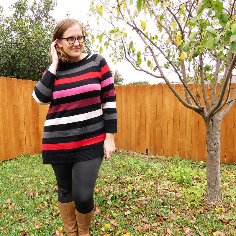 Asymmetric Striped Sweater - After