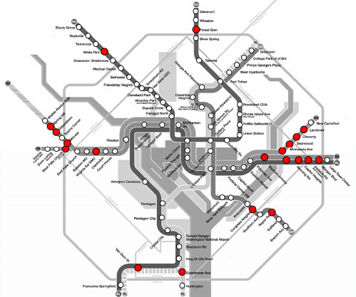 Concept map for closing Metrorail stations outside of commuting periods