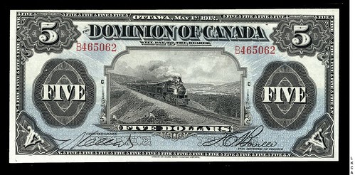 Lot 84 Canada 5 dollars 1912
