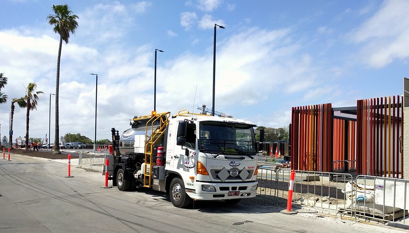 Bentleigh station - new car park and bike cage under construction