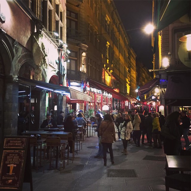 Lyon street on arrival night