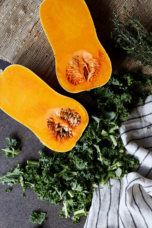 Grain-free Savory Butternut Squash and Kale Crumble