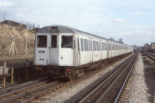 London Transport . Metropolitan  Line . A60 Stock . 5111 . Dollis Hill , London . 01st-March-1979 .
