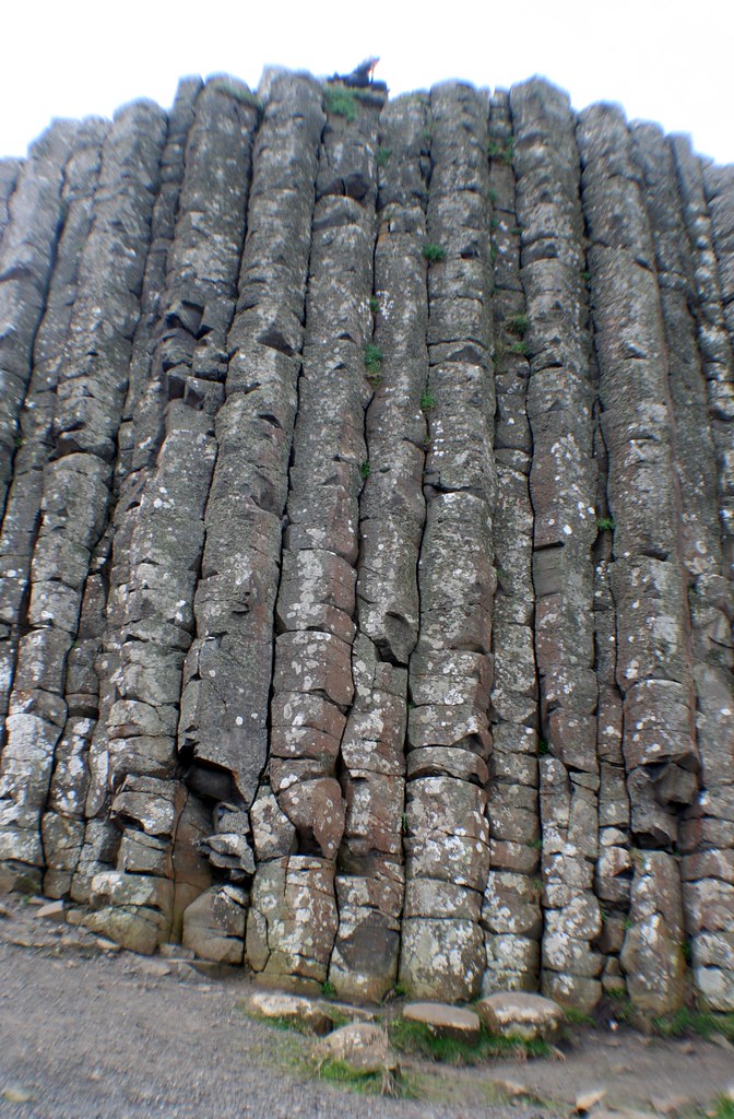 Extended columns in cliffs at Giant's Causeway, Ireland