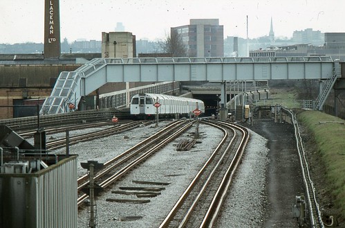 London Transport . 1967 Tube Stock . 3069 . Northumberland Park . Sunday 13th-March-1980 .