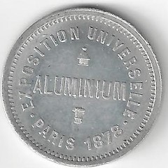 1878 xposition Universelle aluminum token obverse
