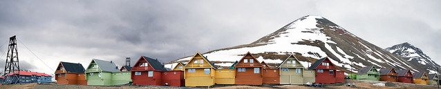 The colorful houses of the miners in Longyearbyen, Svalbard