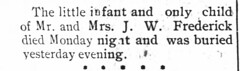J. W. Frederick Child Dies_The_Roxboro_Courier_Wed__Jun_11__1902_
