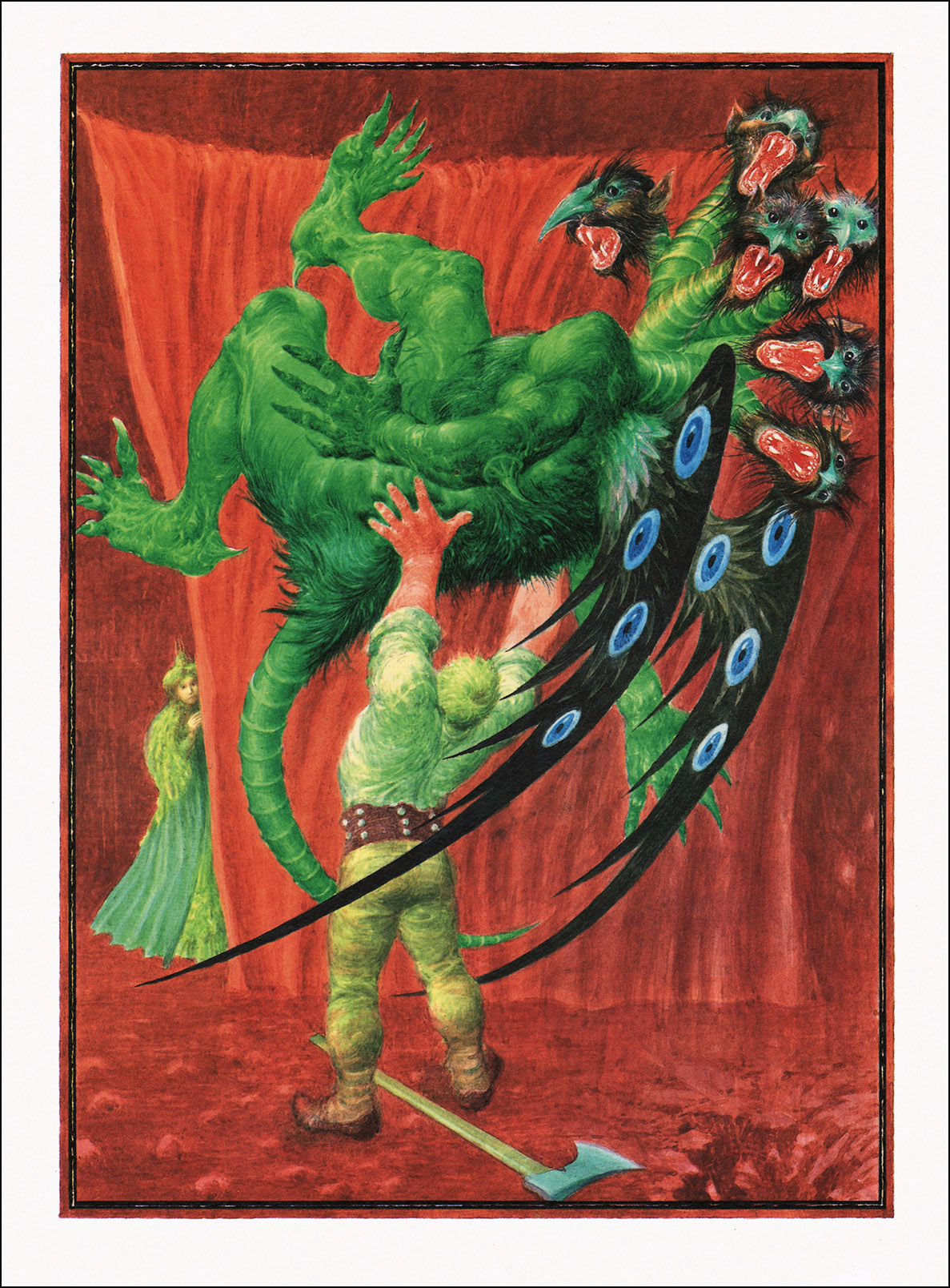 Albin Brunovsky - Illustration - 5, from Pavol Dobšinský's "Slovak Fairy Tales - The third book from the collection of Pavol" 1988