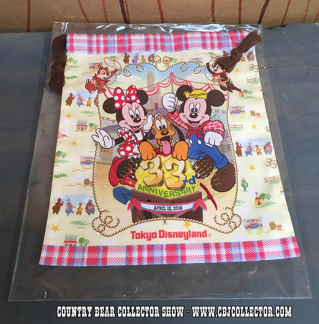 2016 Tokyo Disneyland 33rd Anniversary Drawstring Bag - Country Bear Jamboree Collector Show #058