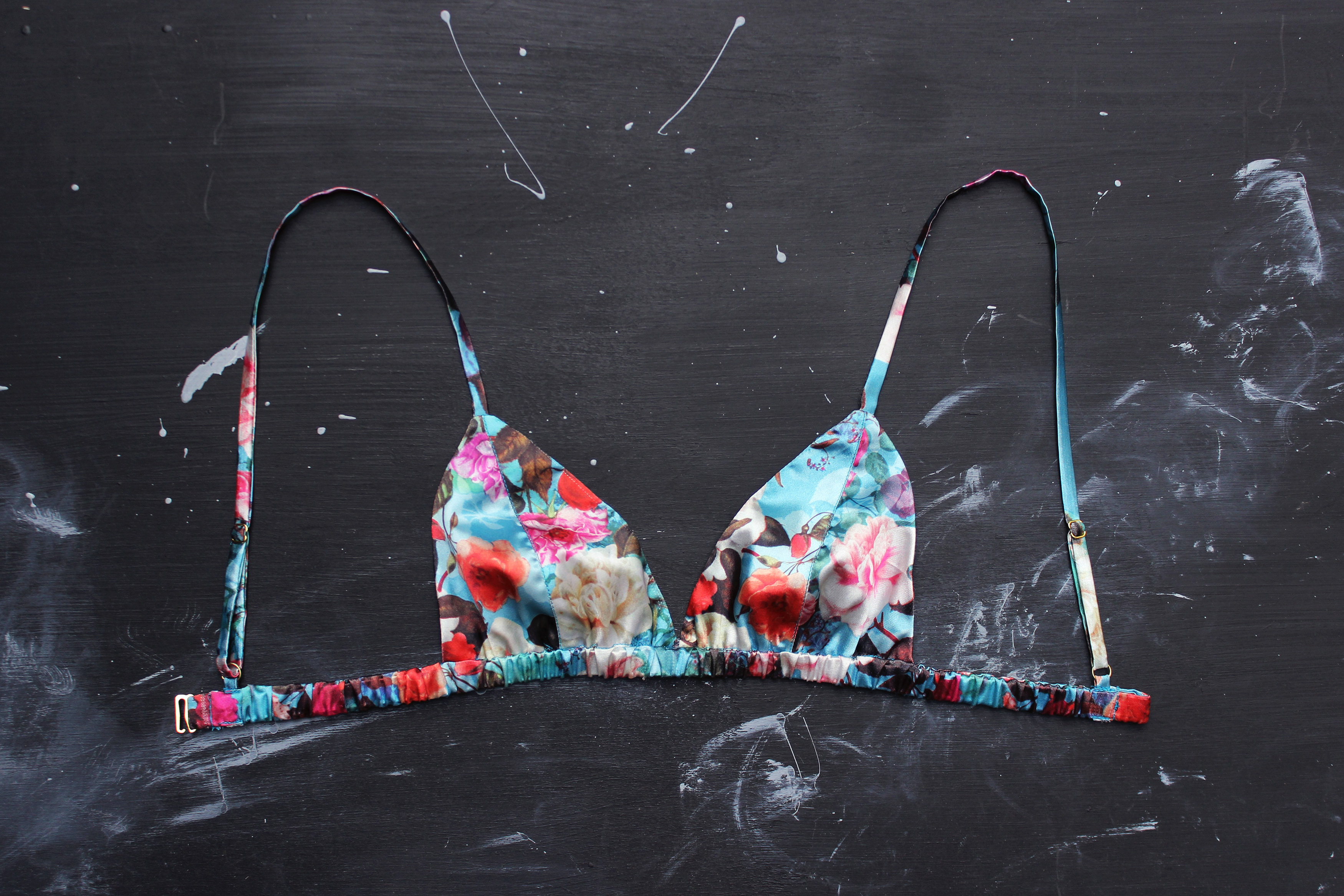DIY Floral Charmeuse Triangle Bralette Tailor Made Shop