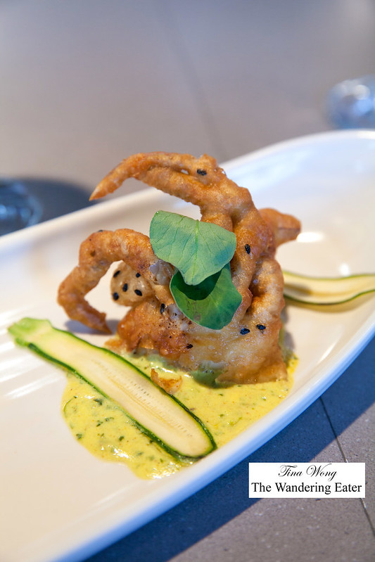 Chickepea sesame battered soft shell crab