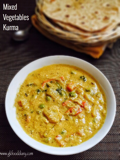 Mixed Vegetables Kurma Recipe for Toddlers and Kids