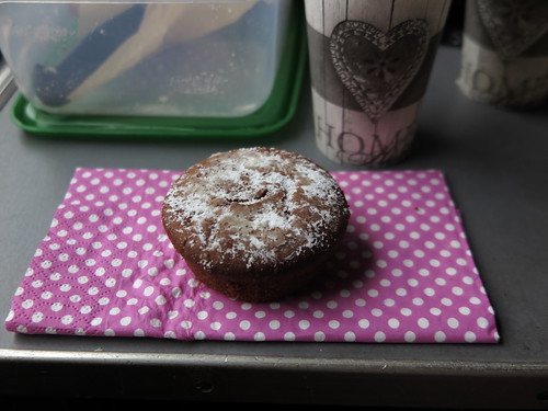 Kakao-Kaffee-Muffin zum Kaffee (auf Dampflokfahrt von Osnabrück zur Zeche Zollverein)
