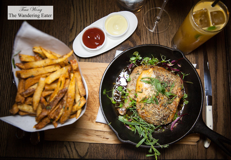 Provençal chicken for one - Thyme, rosemary, garlic, preserved lemon & butter, served with butcher's fries