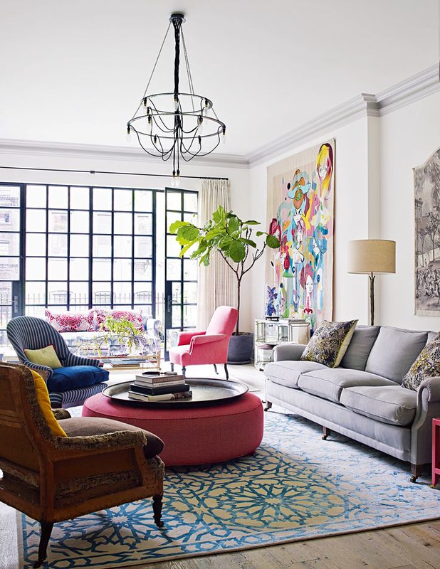 Bold Colorful Patterned Living Room Decor Inspiration