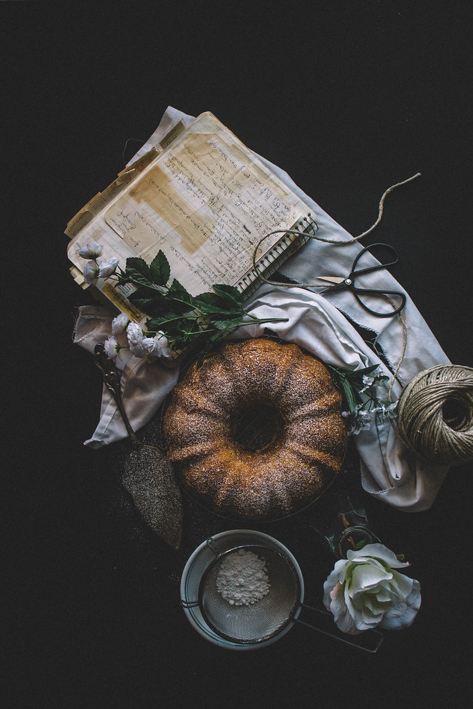 Butternut Pound Cake with Candied Walnuts