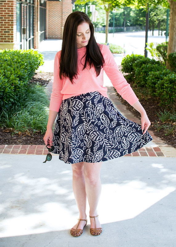 [Long since] Finished: Patternless Half-Circle Skirt in Navy/White ...