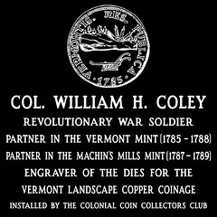 William Coley gravesite plaque