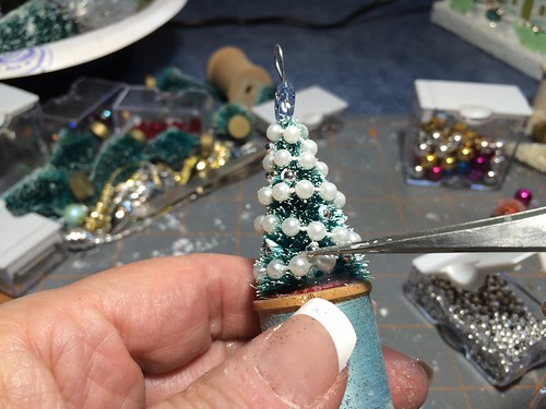 Christmas tree and spool ornaments