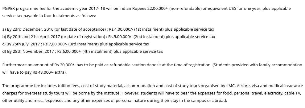 IIM Calcutta fees