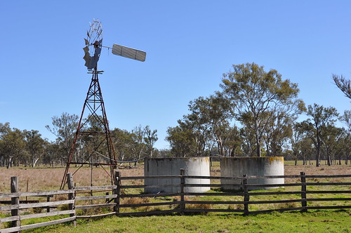 10 foot IBC Geared Simplex windmill on an Alston well tower; Bromelton, Queensland