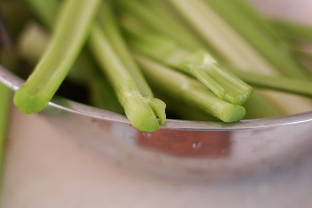 Celery for the tomato soup by Eve Fox, the Garden of Eating, copyright 2016