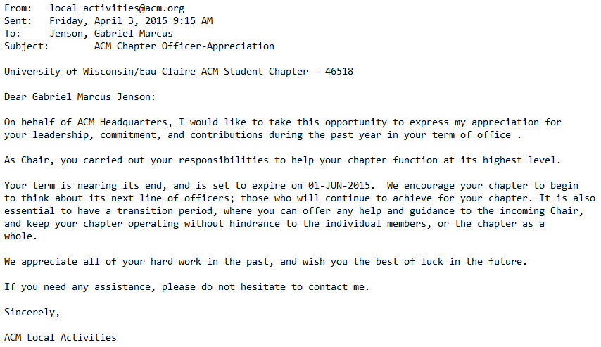 ACM Chapter Officer-Appreciation