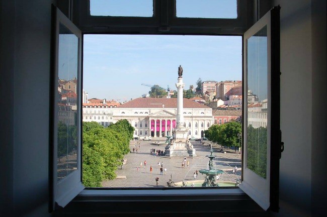 Lisbona - Vista di La Praça de D. Pedro IV (Rossio)